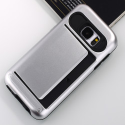 Samsung Galaxy S7 Card Slots Hybrid Case (Silver)